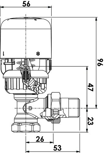 Corps thermostatique équerre RA-IN 1/2'' (15/21) - Danfoss